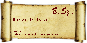 Bakay Szilvia névjegykártya
